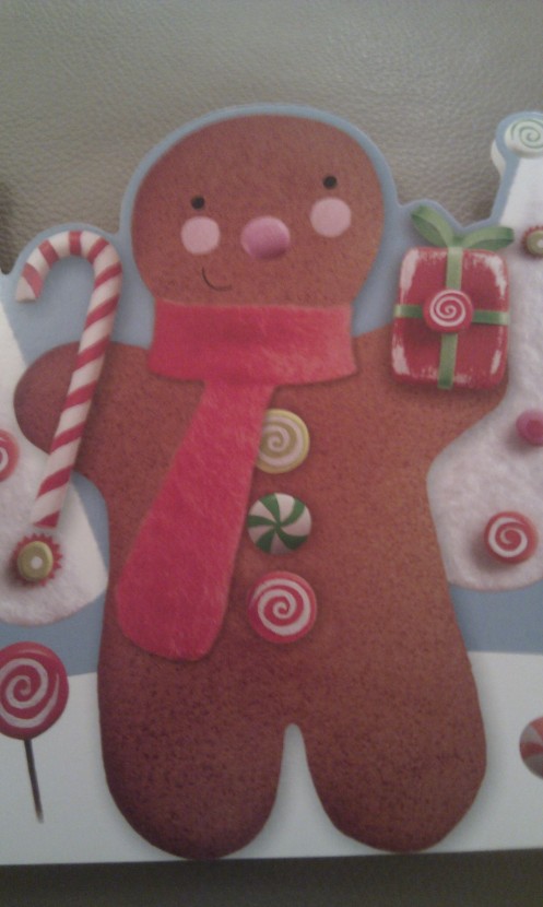 A gingerbread man holding a present is still a normal gingerbread man, available all year round.